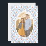 Elegant Handpainted Citrus Pattern Oval Photo Julkort<br><div class="desc">* Photo credit: Photography © Storytree Studios,  Stanford,  CA ** / Preppy Grandmillenial citrus-inspired holidays photocard design with space for a couple or family photo. All watercolor elements were originally hand painted by me in watercolors onto 100% cotton paper before being scanned and arranged / styled digitally.</div>