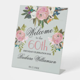 Elegant Handpainted Floral 60th Birthday Welcome