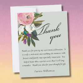 Elegant Handpainted Floral Budget Retirement Tack Kort