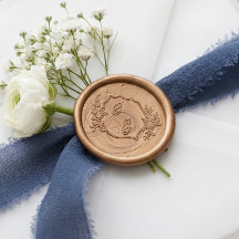 Elegant Handritad Blommig Monogram Krönika Bröllop