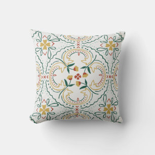 Elegant handritad blommönstrad kastkudde kudde