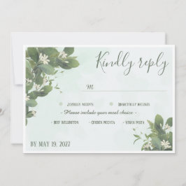 Elegant handritad botanisk bröllops-RSVP-kort Inbjudningar