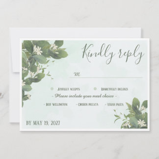 Elegant handritad botanisk bröllops-RSVP-kort Inbjudningar