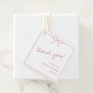 Elegant handritad bröllopsfest för brudens tack gåvor etiketter