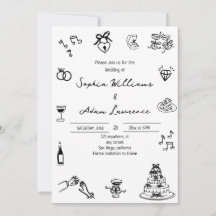 Elegant handritad bröllopsinbjudan