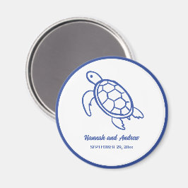 Elegant Handritad Sköldpadda Bröllopspresent Magnet