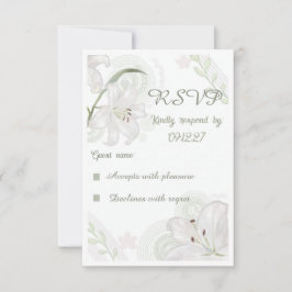 Elegant handritad vit lilja bröllop RSVP-kort OSA Kort
