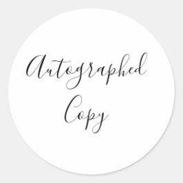 Elegant Handskrift Calligraphy Autographed Copy Runt Klistermärke