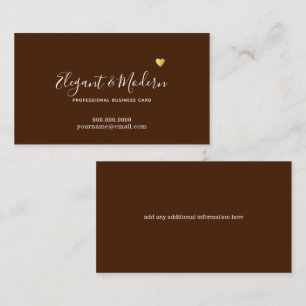 Elegant Handskrift Calligraphy Chocolate Brown Visitkort