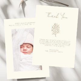 Elegant Handskrift Enkel fotobabystövel Tack Kort