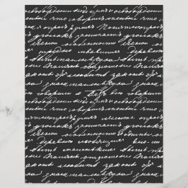 Elegant Handskrift Mönster Black White Classic