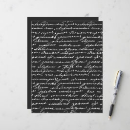 Elegant Handskrift Mönster Black White Classic