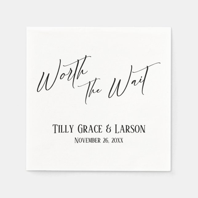 Elegant Handskrift Simple Wort the Wait Pappersservett (Framsidan)
