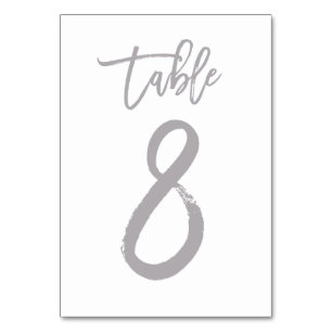 Elegant handskriven bordskort silver Bord 8