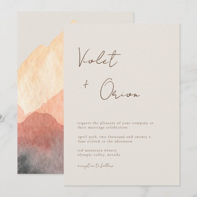 Elegant Handskriven Bröllop Inbjudningar (Fram/baksida)