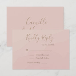 Elegant handskriven font rosé vattenfärg RSVP Inbjudningar