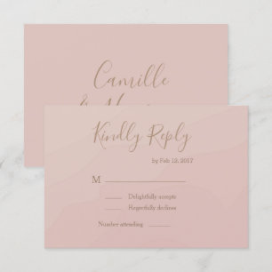 Elegant handskriven font rosé vattenfärg RSVP Inbjudningar