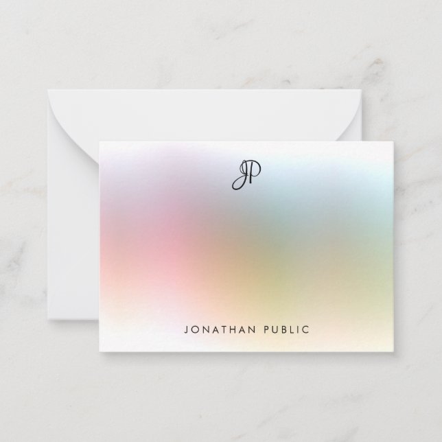 Elegant, handskriven monogram, färgfylld mall (Framsida)