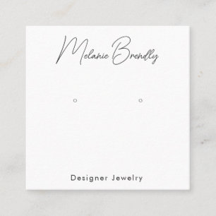 Elegant Handskriven Namn Juelry Earring Visning Fyrkantigt Visitkort