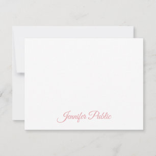 Elegant, handskriven Namn-textmall, platt Anteckningskort