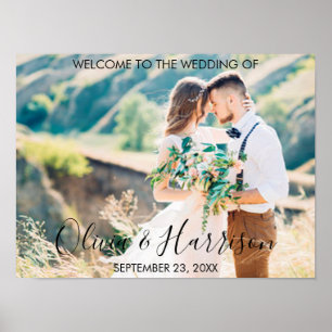 Elegant handskriven script anpassad fotovigsel poster