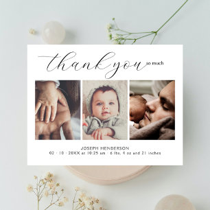 Elegant Handskriven Skrift 3 Foto Baby Tack
