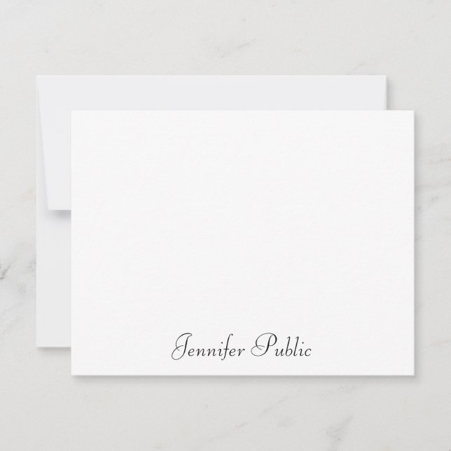 Elegant Handskrivet skript Namn Text Minimalistic Anteckningskort (Framsida)
