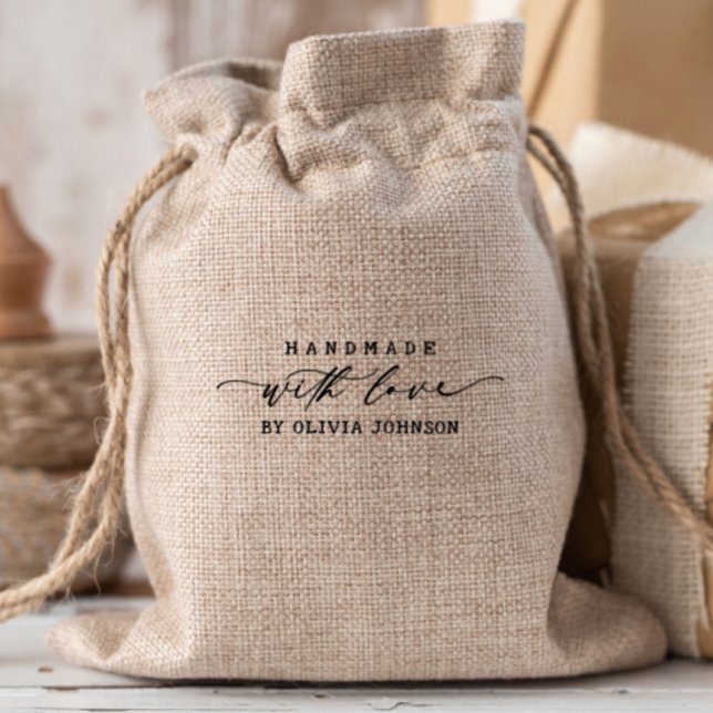 Elegant handtagen med Kärlek-skriptPersonlig Stämpel (Skapare uppladdad)