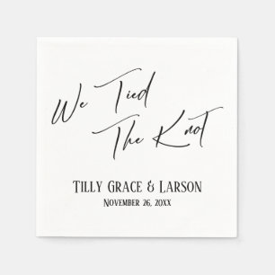Elegant Handwrite Simple Vi buntade Knot Pappersservett