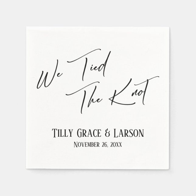 Elegant Handwrite Simple Vi buntade Knot Pappersservett (Framsidan)