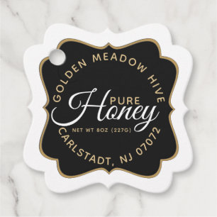 Elegant-hängtaggen Honung Black och Guld Gåvor Etiketter