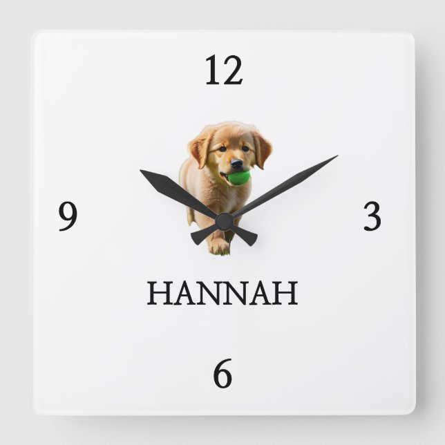 Elegant "HANNAH"-Personlig Fyrkantig Klocka (Framsida)