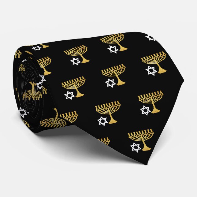 Elegant Hannuka-helgdagmönster Guld Slips (Rullad)