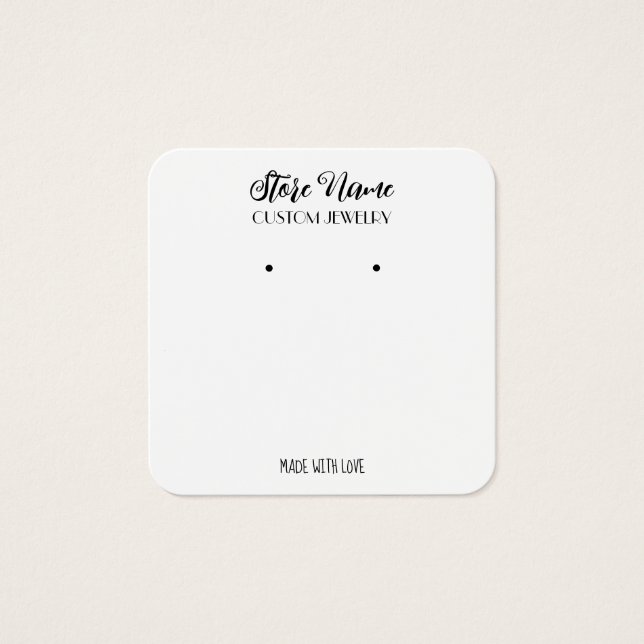 Elegant Hantgjord örhänge Profilkort Fyrkantigt Visitkort (Framsida)