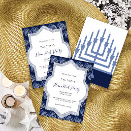 Elegant Hanukkah-fest Menorah-mönster Inbjudningar
