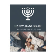 Elegant Hanukkah fotovykort