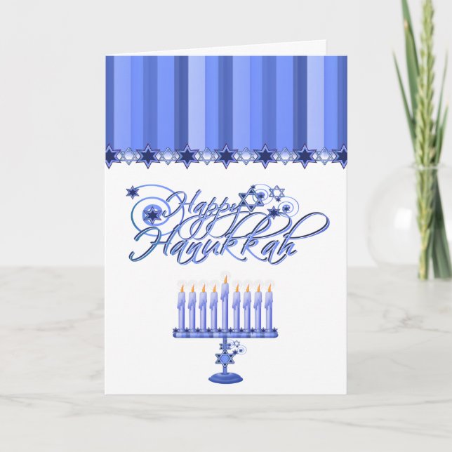 Elegant Hanukkah-hälsningskort Helgkort (Framsida)