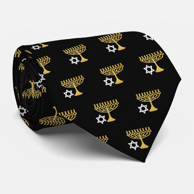 Elegant Hanukkah Helgdag Mönster Guld Slips (Rullad)