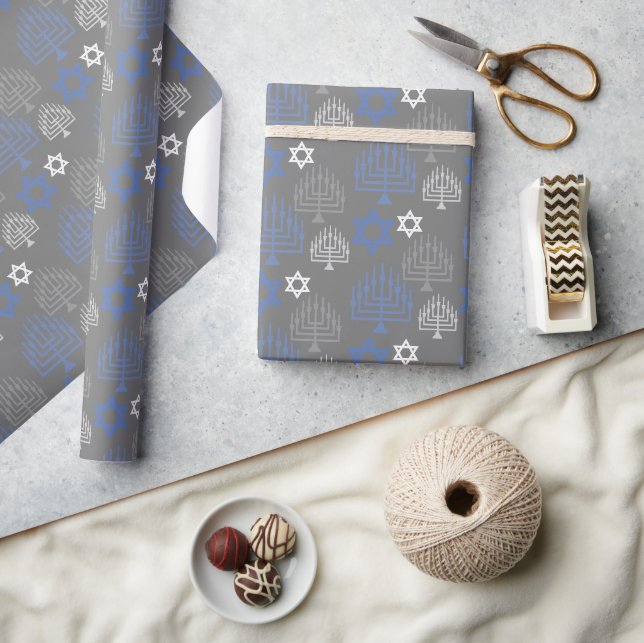 Elegant Hanukkah-helgdagmönster Presentpapper (Hantverk)