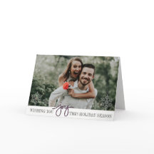 Elegant Hanukkah Joy Foled Photo Card