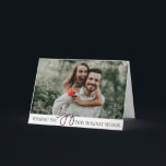 Elegant Hanukkah Joy Foled Photo Card Helgkort<br><div class="desc">Elegant faux glitter-manuset glädjer sig med snöflingor,  det moderna Hanukkah-foto.</div>