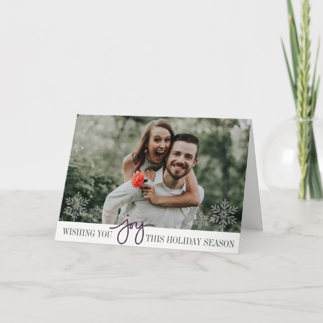 Elegant Hanukkah Joy Foled Photo Card Helgkort (Framsida)