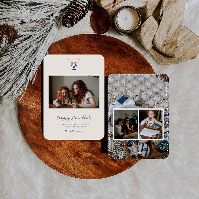 Elegant Hanukkah Menorah | Familjefoton Julkort (Skapare uppladdad)