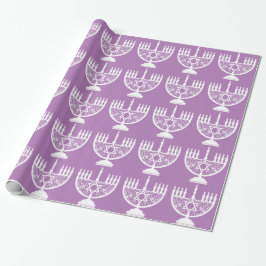 Elegant Hanukkah-menorah med blommande Davidsstjär Presentpapper