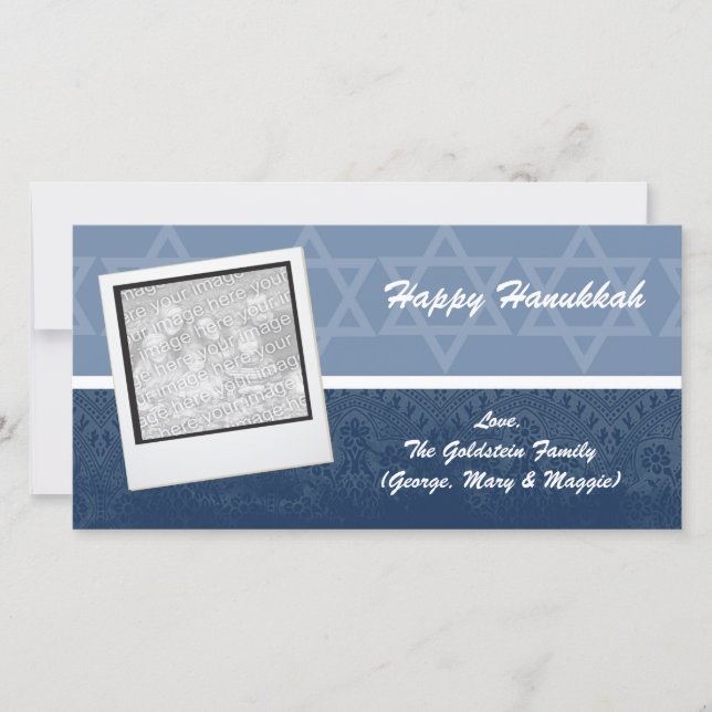 Elegant Hanukkah Photo Cards Julkort (Framsida)