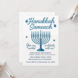 Elegant Hanukkah Sameach Dinner Inbjudningar