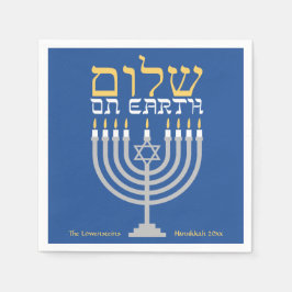 Elegant Hanukkah Shalom Peace on Earth Pappersservett