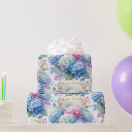 Elegant Happy Birthday Hydrangea Floral  Presentpapper