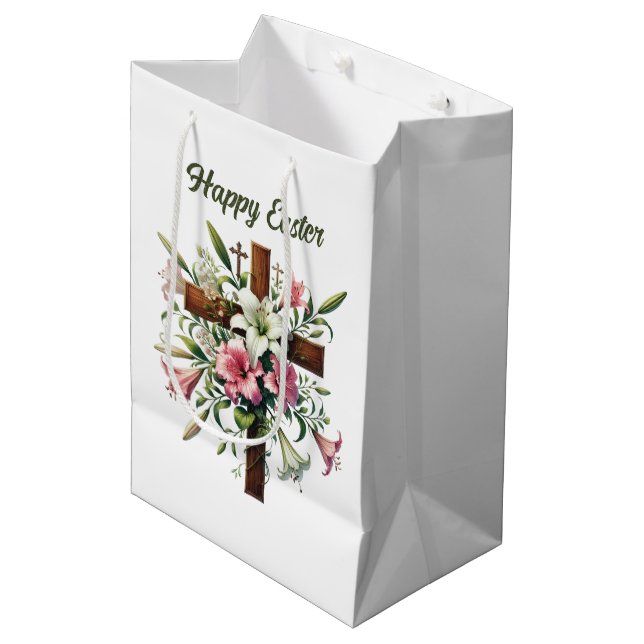Elegant Happy Easter floral Cross customizable (Framsidan Vinklad)
