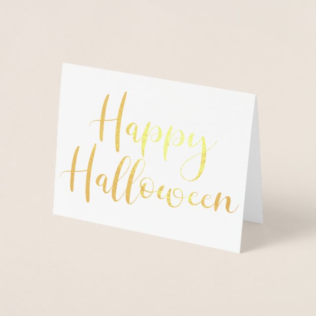 Elegant Happy halloween Boo Typography Folierat Kort (Framsida)